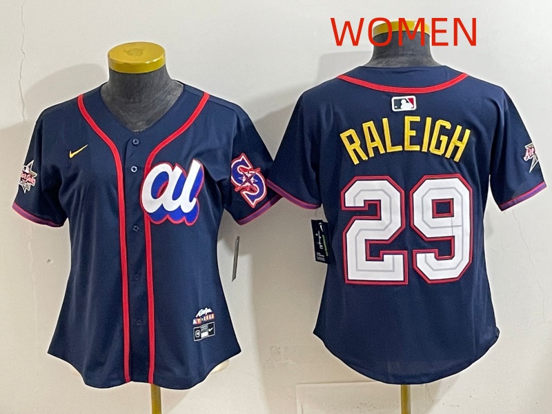 Women 2025 Seattle Mariners 29 Raleigh dark Blue All star Nike MLB Jersey style 021